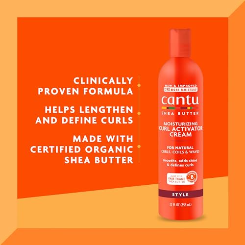 Cantu Moisturizing Curl Activator Cream for Natural Hair with Pure Shea Butter, 12 fl oz (Pack of 2)