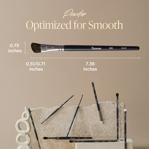 Piccasso 201 Nose Shading Brush ? Soft Hair Makeup Brush for Nose Shaper and Face Makeup, Small Angled Brush for Precise Contouring and Blending, Korean Professional Beauty Tool for Daily Use