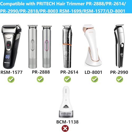 Replacement Pritech Hair Trimmer Charger USB Charging Cable Compatible with Pritech PR-2888/PR-2614/PR-2990/RSM-1699/RSM-1928C/RSM-1577/LD-8001 Electric Shaver Charger Cord