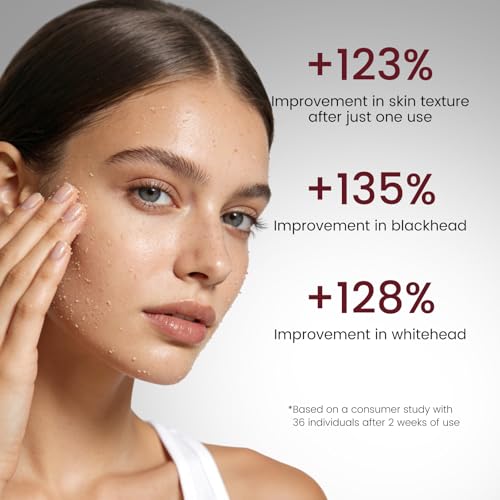 Black Rice Face Exfoliator, Gentle Daily Exfoliating Ampoule with Rice Bran Water & Vitamin C, Pore Cleansing & Oil Control Facial Treatment for Smooth, Refreshed Skin, 2.03 fl oz