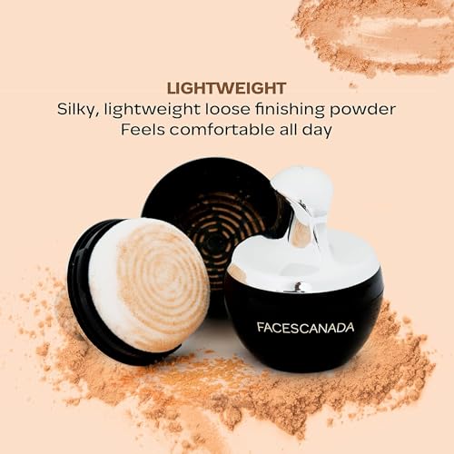 Faces Canada Mineral Loose Powder - Natural Beige 05 | Lightweight Face Powder with Applicator | Controls Shine, Evens Skin Tone & Sets Makeup | Natural Matte Finish | 0.25 Oz (7g)