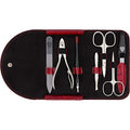 3 Swords Germany - brand quality 7 piece manicure pedicure kit set - nail care tools by 3 Swords - red ostrich optic