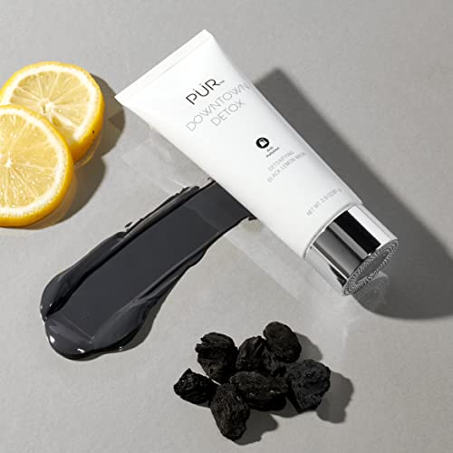 P?R MINERALS Downtown Detox Detoxifying Black Lemon Face Mask, Helps Draw Out Impurities, Helps Soothe Skin, Charcoal, Lactic Acid & Green Tea Extract