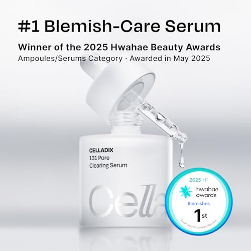 Celladix Sebum Rebalancing Rx 131 Ampoule | Pore Clearing Serum | Tighten Enlarged Pores | Repair Skin Barrier | Rapid Soothing for Daily Use | Oily & Combination Skin| 1.01 Fl Oz (Pack of 2)
