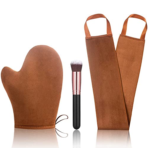 3 Pack Self Tanner Mitt Applicator Kit - Premium Sunless Tanning Mitts & Gloves Set with Double-Sided Waterproof Design for Streak-Free Application
