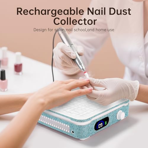 Nail Dust Collector, Powerful Vacuum Fan Vent Dust Collector Extractor Dust Suction Machine for Acrylic Nails Polishing, Nail Salon,White