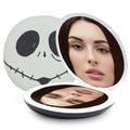 Impressions Vanity Jack Skellington Glow in The Dark LED Compact Mirror with Lights, Adjustable Brightness, Lighted Makeup Mirror with Jack Skellington Glow, Touch Sensor, Travel Friendly