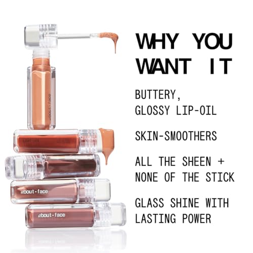 about-face Light Lock Lip Gloss Please Obey? Non-Sticky, High-Shine Lip Oil Gloss with Coconut Oil, Peppermint & Lavender ? Vegan, Cruelty-Free, Clean Beauty ? 0.21 oz (Iced Lavender)