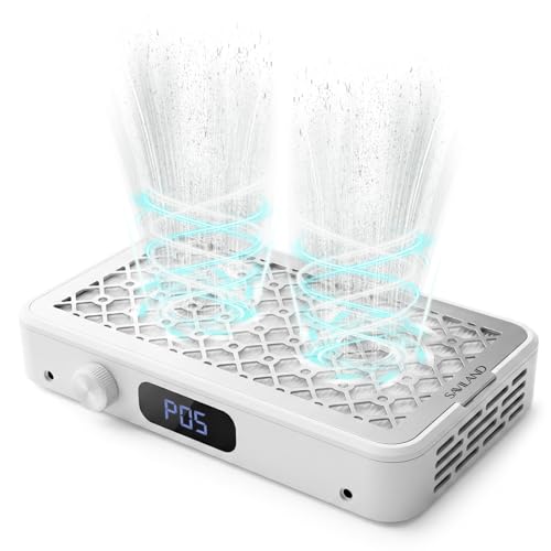 SAVILAND Pro Nail Dust Collector 2026: 1800Pa Dual Turbo Brushless Motor Dust Collector Nail Tech 5 Adjustable Speeds Powerful Collector Vacuum For Acrylic Nail Removal Quiet Salon Nail Desk Must Have
