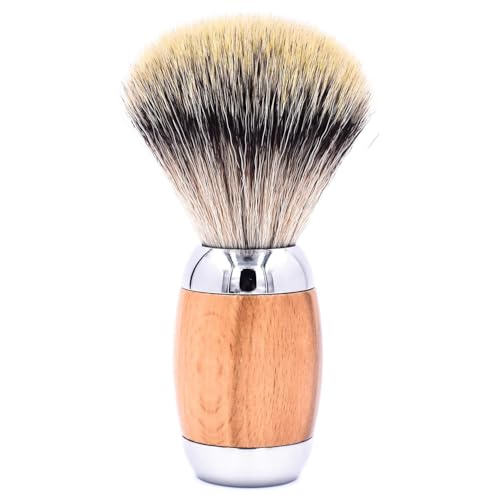 Taconic Shave Synthetic Silvertip Luxury Shaving Brush ? Premium 22?mm Knot, Ultra?Soft Bristles, Beechwood Handle, Includes Acrylic Stand & Gift Box