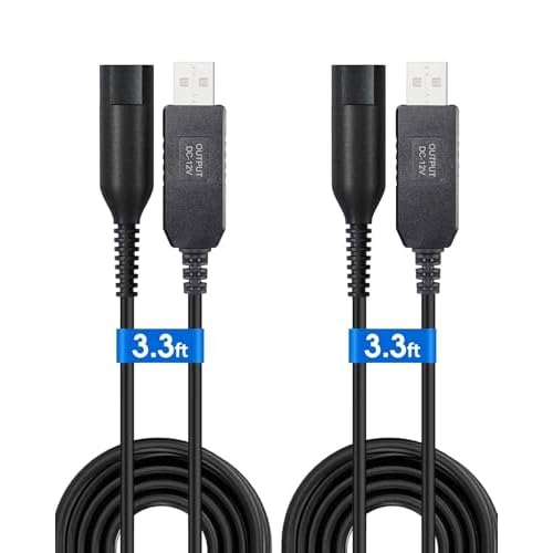 Charger Cable for Braun Shaver Series 9 8 7 6 5 3 1,Power Cord for Braun S3 S6 S7 S8 S5 S9 S1 Electric Razor,Durable Portable Travel Charger,3.3FT (2 Pack)