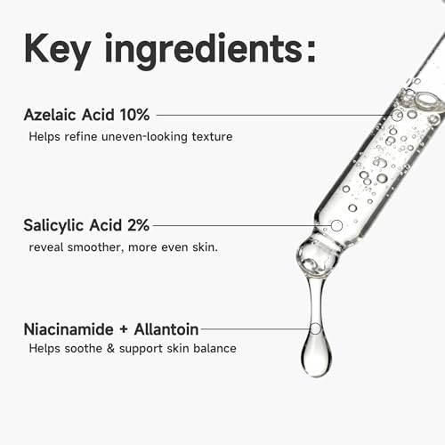 Azelaic Acid 10% + Salicylic Acid 2% Facial Serum for Oily & Blemish-Prone Skin, Daily Post-Breakout Care, Lightweight Serum, 30ml (1 Fl Oz)