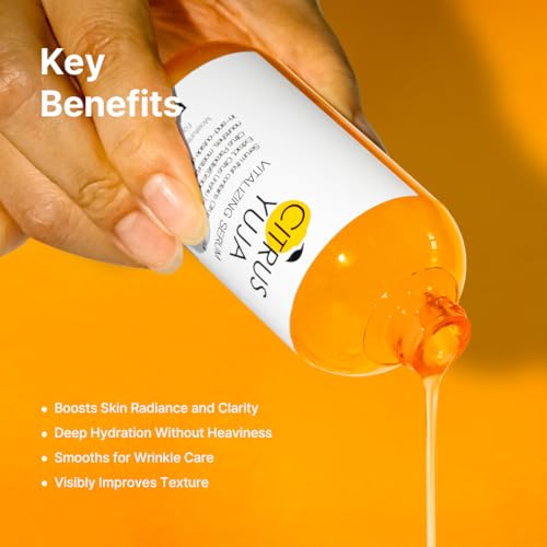FARMSTAY Citrus Yuja Vitalizing Serum ? Vitamin C Glowing Serum with Niacinamide for Dry & Sensitive Skin, Moisturizing & Rejuvenating Radiant Skin Care, Korean Skin care, for Women & Men, 3.38 fl oz