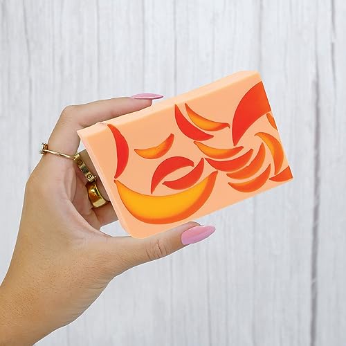 Primal Elements Glycerin Bar Soap | Helps All Skin Types, Sensitive, Oily & Dry Skin | NO PARABENS, VEGAN, GLUTEN FREE, 100% VEGETABLE BASE - (Orange Cantaloupe)