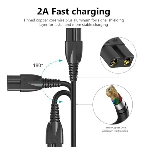 5V USB Charger Compatible with Meridian Trimmer Charger, Meridian Charger for Trimmer Original M2B M2C M2A M2G MEC102A Electric Razors for Women Replacement Charging Cable Power Cord Adapter