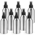 8 Pcs 120ml/4oz Aluminum Fine Mist Spray Bottles Reusable Fine Mist Sprayer Bottle Metal Atomizer Cosmetic Storage for Travel Toner Perfume Essential Oil Liquid