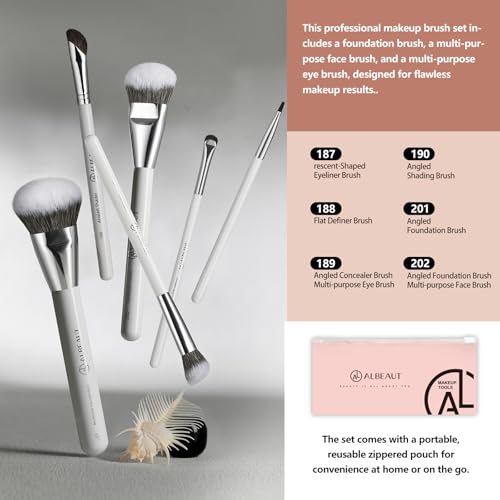 ShellWhite Series Makeup Brushes 7PCS
