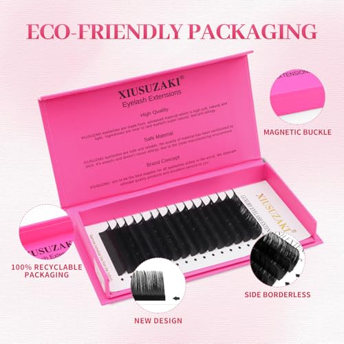 Eyelash Extensions 0.07mm Thickness Volume Lash Extensions C Curl Lashes Mix 10-17mm Pesta?as Pelo a Pelo Matte Black Volume Lashes Soft Lash Trays Individual Lashes Professional Use(0.07-C,10-17mm)