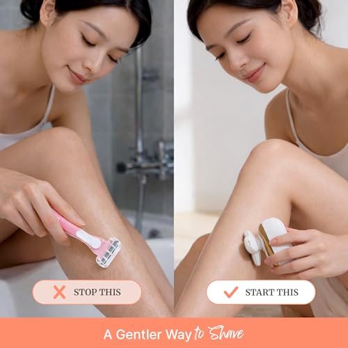 Groomie Hers LuxePro Electric Body Shaver for Women ? Women's Rotary Shaver, Razors for Women Sensitive Skin, Wet/Dry Cordless Rechargeable Hair Remover for Legs, Head, Arms & Underarms