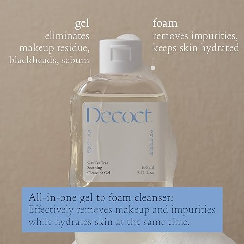 Oat-Tea Tree Soothing Cleansing Gel 160ml ? Hydrating and Calming with 10% Oat Water & Tea Tree Oil for Sensitive Skin ? Reduces Blemish, Controls Oil ? Vegan Korean Skincare