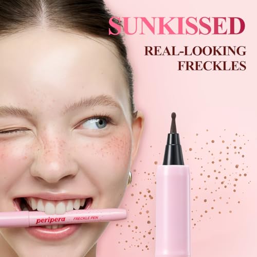 Peripera Freckle Pen, Natural Sun-Kissed Makeup ? Long Lasting, Smudge-Proof Faux Freckles with Precision Dot Tip, Buildable K-Beauty Freckle Makeup Pen (01 NATURAL BROWN)