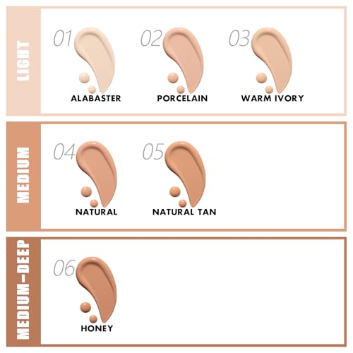 FOCALLURE 2 Pcs Liquid Foundation, Skin Evolution Foundation + Concealer, Full Coverage Foundation Makeup, Durable, Waterproof, Oil-Control, Hides Wrinkles & Lines, Natural