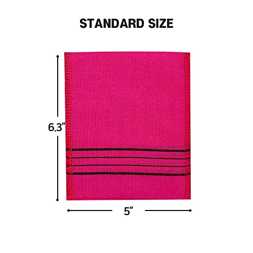 Genuine Korean Exfoliating Scrub Bath Mitten 20pcs -14 cm x 15 cm (5 inch x 6.3 inch) Red