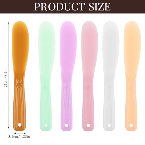 6Pcs Large Makeup Scoops Spatulas Plastic Cosmetic Spatula Face Mask Spoon Stick Applicator Beauty Spa Facial Skin Care Tools for DIY Cream Lotions Moisturizers Mixing and Sampling