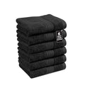 Black Hand Towels for Bathroom - 6 Pack (16"x28"), 100% Ringspun Cotton Hand & Face Towel - Soft, Prevent Fraying, Fade and Shrink Resistant - Daily Use Gym Towels for Men & Family Bathroom Hand Towel