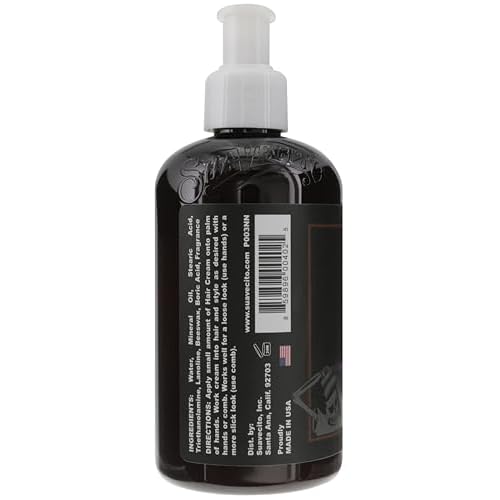 Suavecito Hair Cream for Men - Pump Bottle, Light Hold, Natural Shine, Water Based, Tames Frizz, Great for Curly Hair