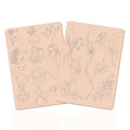 1PC Double Side Silicone Training Pad, Pink Pre-Printed Fine Line Tattoo Practice Skin with Light Gray Stencils, Precise Tattooing Training Pad