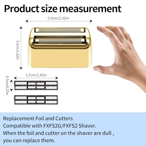 1 pack Professional Replacement Foil and Cutters for BaBylissPRO Barberology Double Foil Shaver, Compatible with BaBylissPRO Barberology FXFS2 Shaver£¬Gold