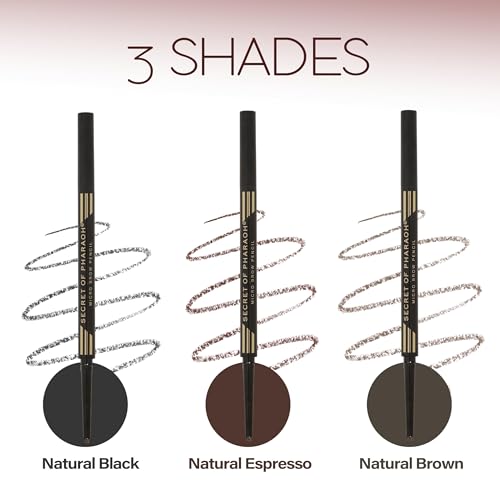 EBIN NEW YORK Micro Brow Pencil Natural Brown ? Fine Tip Brow Pencil with Smooth Application & Built-In Blending Brush