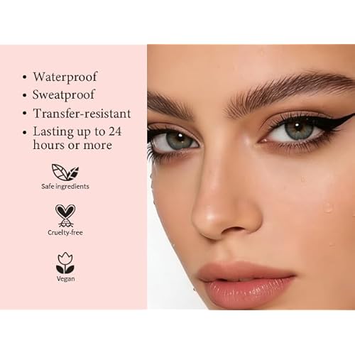 2-in-1 Brow Pen & Liquid Eyeliner ? Waterproof Brow Pencil with Fine Microblading Tip, Natural Hair-Like Strokes, Long Lasting, Smudge-Proof Dual-Ended Design(03 DARK BROWN)