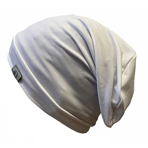 Fairy Black Mother Dreadlocks Loc Cap ? Satin Bonnet Alternative for Locs, Men & Women Hair Cap for Sleeping & Everyday Wear, Breathable Stretch Fit (White, Medium)
