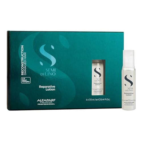 ALFAPARF MILANO Semi di Lino Reconstruction SOS Emergency Hair Oil and Reparative Lotion Set - Hair Repair for Damaged Hair - Adds Shine, Softness, and Body - Thermal Protection - Anti Hair Breakage