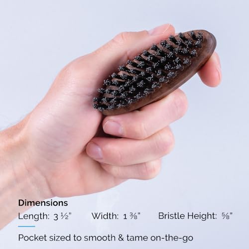 ZEUS Vegan Pocket Beard Brush, Soft Bristle & Animal-Free Grooming Brush for Taming & Styling Beard ? Made in Germany (N73)