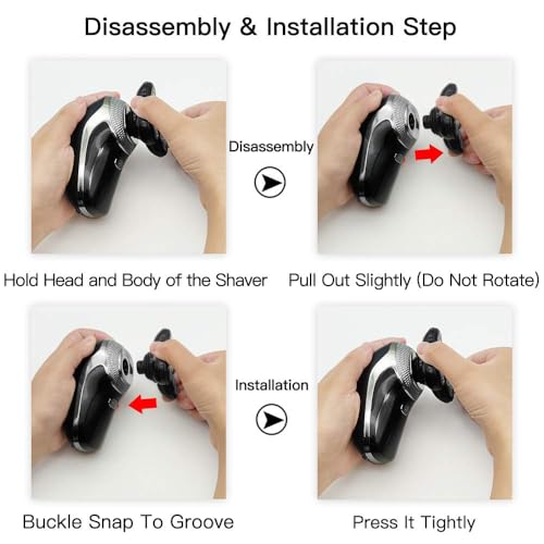 Men's Electric Head Shaver Replacement Heads 5 Blades Head Shavers for Bald Men Replacement Heads,Men's head Shaver Blade,Wet & Dry Compatible Waterproof Multi Functional