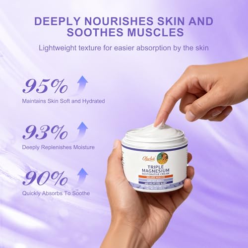 Magnesium Lotion for Sleep - Nighttime Magnesium Butter Cream for Feet & Leg, Topical Sweet Sleep Body Butter - Relaxing, Soothing for Kids & Adults (4 oz, Lavender)