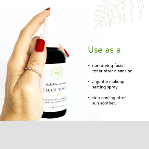Honeybee Gardens 100% Natural Hydrating Facial Toner/Makeup Setting Spray | Alcohol Free | 4 fl oz.| Vegan | Gluten Free | Cruelty Free | Unscented