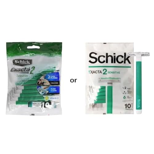 Schick Exacta2 Sensitive Skin Disposable Mens Shaver 20 Count (10 Count x 2Pack) 2023 New Verson