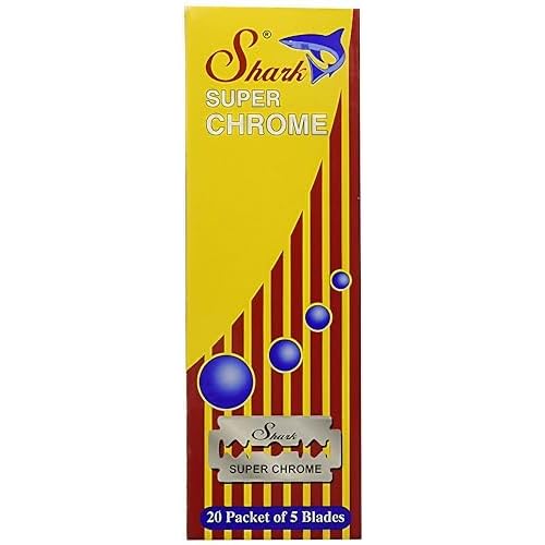 100 Shark Super Chrome Double Edge Razor Blades