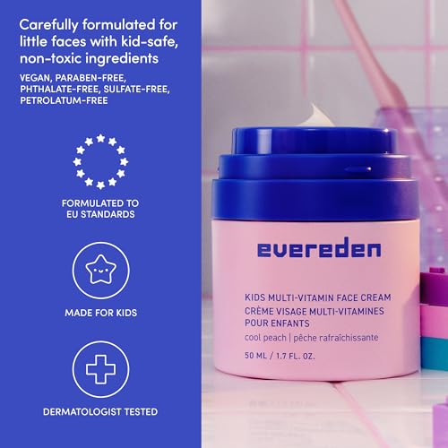 Evereden Kids Travel Set: Clean & Vegan 5-Piece Holiday Gift Set | Multi-Vitamin Skin Care Set for Toddlers with Detangling Spray, Face Wash, Cream, Shampoo, Conditioner | Travel Size Toiletries