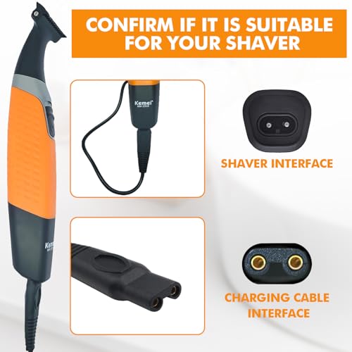 LinMei Replacement Charger Cord for KEMEI KM-1910 Electric Shaver 5V USB Charger Cable for Beard Trimmer & Electric Razor