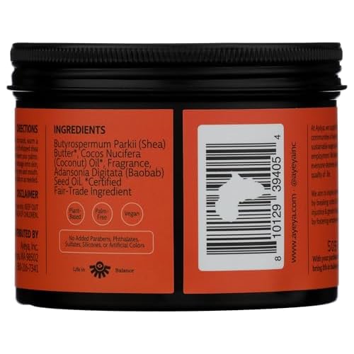 AY?YA Whipped Shea Body Butter ? Honor ? Cedarwood, and Baobab ? Rejuvenating Vegan Body Cream for Mature, Textured, or Dry Skin ? Fair-Trade Shea Butter and Coconut Oil ? 5 oz
