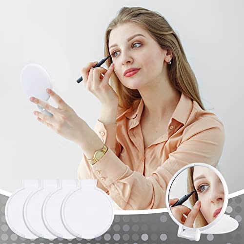150 Pieces Mini Folding Round Compact Portable Pocket Mirror Bulk Travel Makeup Small Vintage Mirror for Cosmetic Purse Bag Women Daily Use, Black and White