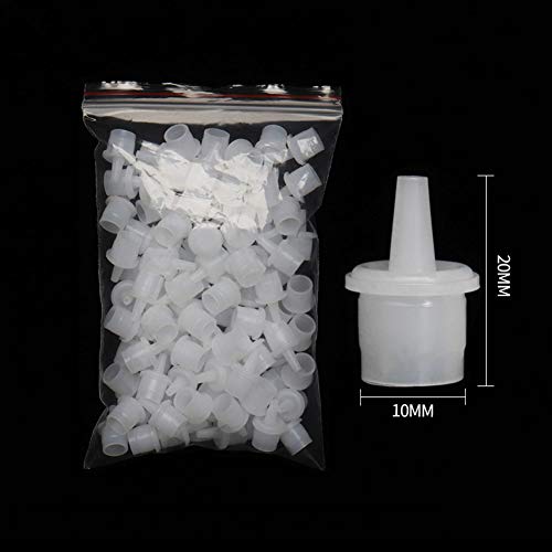 50Pcs Eyelash Glue Bottle Replacement Nozzle Caps Lash Glue Bottle Replacement Plug Mouth Tips for Home or Beauty Salon Eyelash Extension Tool