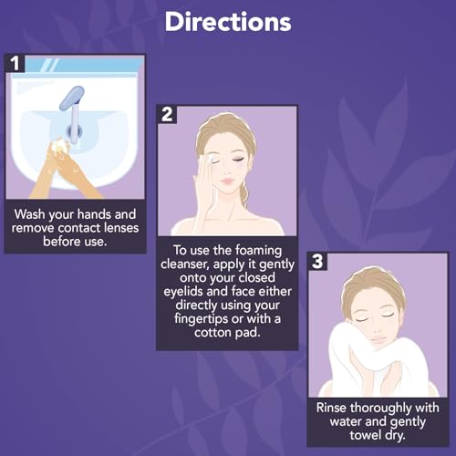 NOVEHA Lavender and Tea Tree Oil Eyelid Foaming Cleanser | Hydrating Hypoallergenic Daily Soap For Eyelashes and Lids, For Demodex, MGD, Stye Eye, Eye Irritations & Dry Skin | 3.38 fl oz (3PK - 100ml)