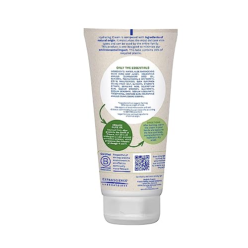 Mustela Certified Organic Hydrating Cream-Natural Body Lotion w/Olive Oil,Aloe Vera&Sunflower Oil-For Baby,Kid&Adult-Fragrance Free,EWG Verified-&Vegan-5.07 oz.-Packaging may vary,(Pack of 2)