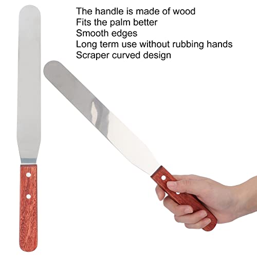 Metal Wax Spatula, Stainless Steel Wax Spatula Eyebrow Wax Metal Wax Spatula Straight Stainless Steel Body Wax Spatula With Wooden Handle For Hair Removal